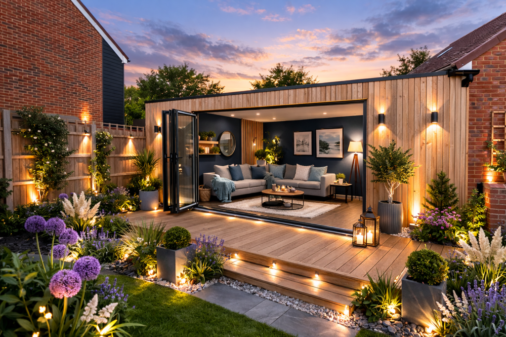 Garden retreat, garden office, social space in your garden.